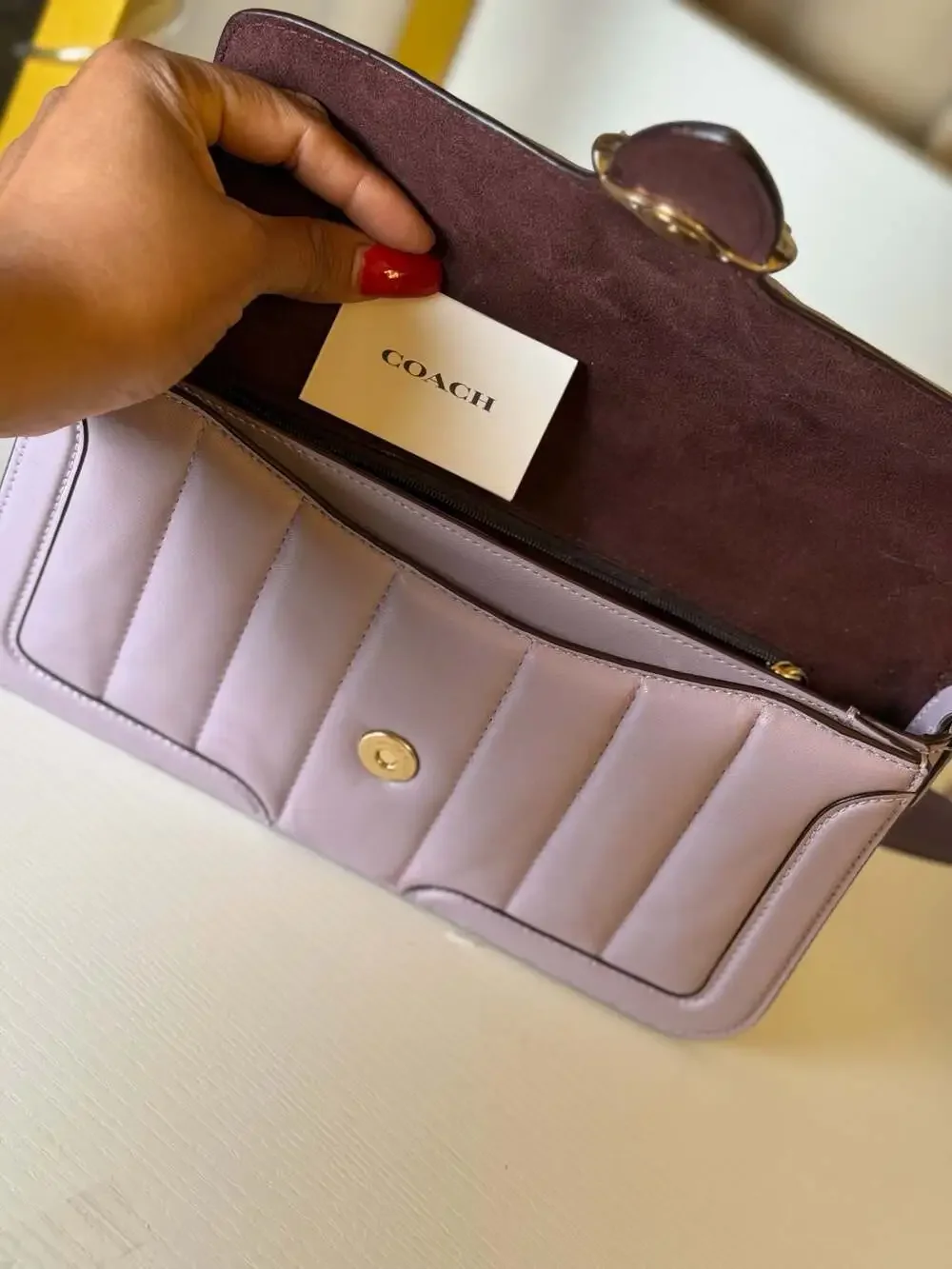 Coach Georgie Quilted Shoulder Crossbody Bag Lavender Leather